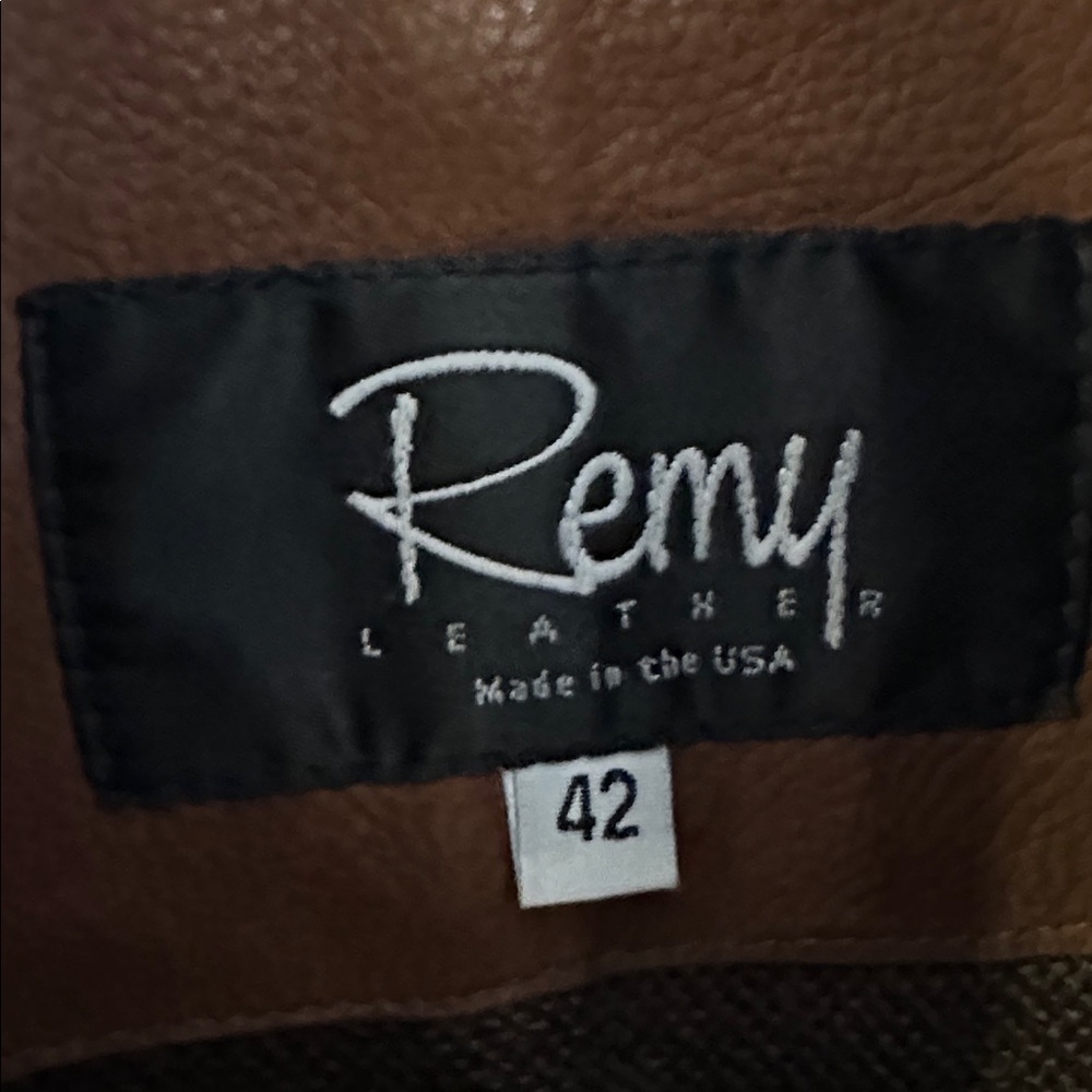 Men’s Remy Dark Brown Leather Full Zip with Snaps Jacket Size 42 - Picture 4 of 11